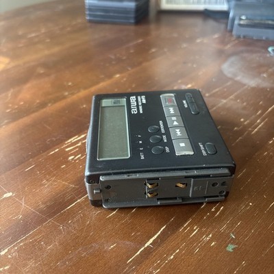 AIWA AM-F3 Portable MiniDisc Recorder Player MD Walkman & Extras