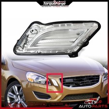 Passenger Side For Volvo S60 V60 11-2013 LED DRL Daytime Running Light Fog Lamp