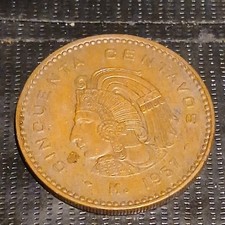 Mexico 50 Centavos 1957 Bronze Coin KM#441 Mexico (1905-Now)