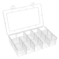 BTremary Clear Plastic Storage Box with Compartment, Craft Organizers 15 Grids