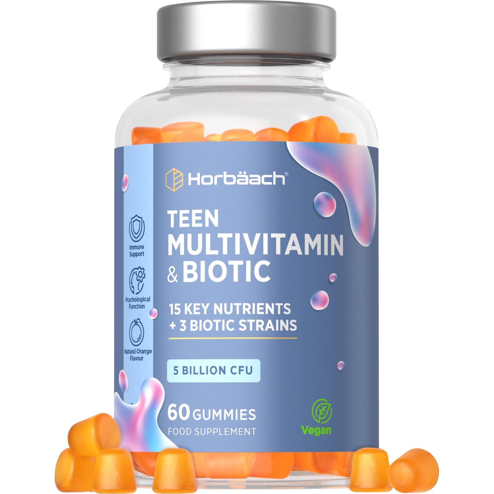 Teen Multivitamin Gummies with Biotics - 60 Count 60 count (Pack of 1)