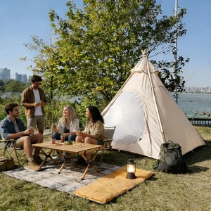 Jardin Oxford 2M Camping Pyramid Tipi Tente Adulte Indien Teepee Tente pour 2 Personne