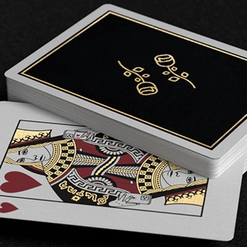 Gold Foil Black Roses Casino Playing Cards - Mazzi di carte da collezione