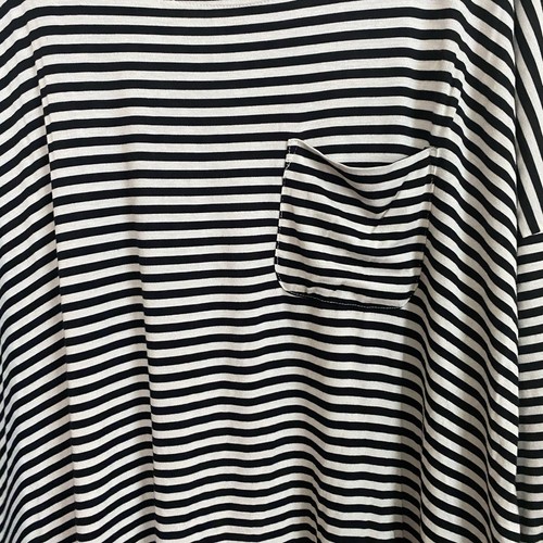 Mossimo Supply Co XXL schwarz weiß gestreift Dolman Top Tasche Relaxed Fit - Bild 4 von 8