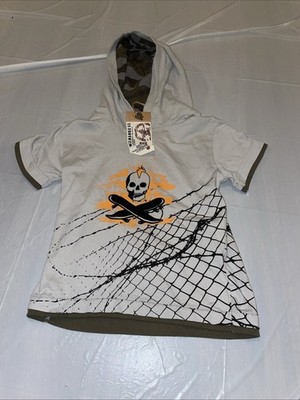 Wild Mango Gray Hoodie T Shirt Skate To Live Skateboarding Boys Size 4 New T2