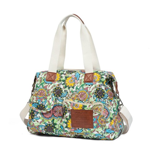 Women's Floral Canvas Messenger Bag Multi Pockets Shoulder Handbag Large Hobo...