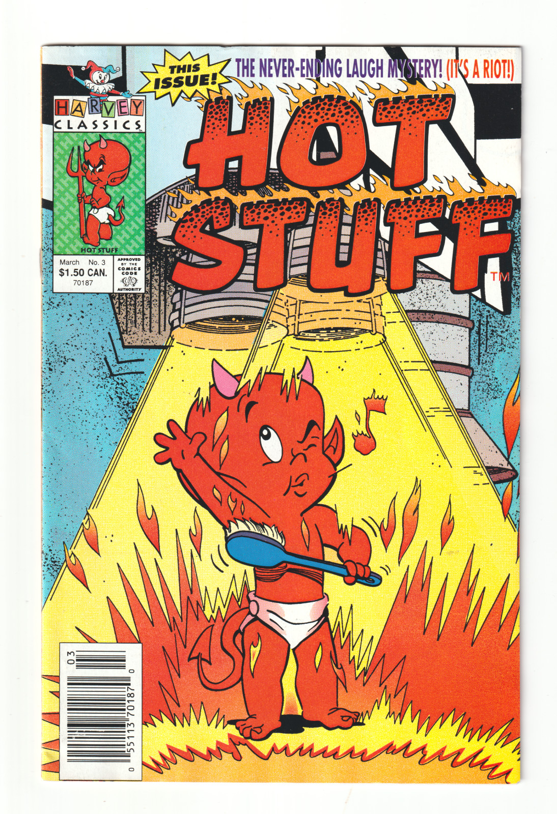 Hot Stuff #3 Harvey Comics 1992 Newsstand Canadian Price Variant, Jorge Pacheco