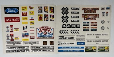 Tyco model railroad building decal sheet - unused