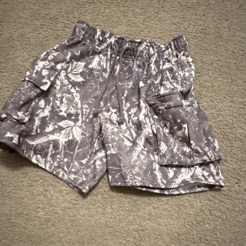SWS Athletics Women’s XS Gray White Floral Cargo Shorts Drawstring Elastic Waist