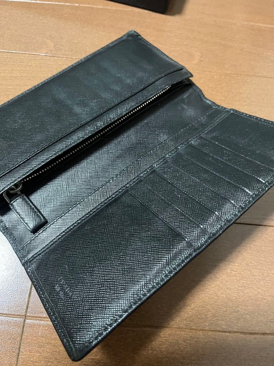 PRADA Long Wallet Saffiano Leather Black from japan thumbnail 2