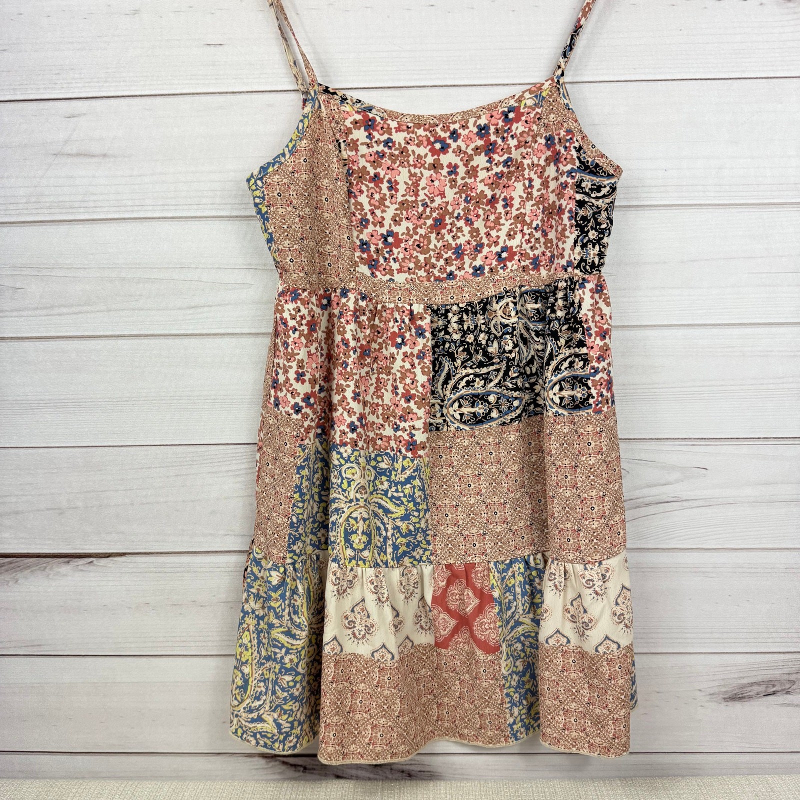 Altar'd State Patchwork Design Boho Mini Dress Fl… - image 2