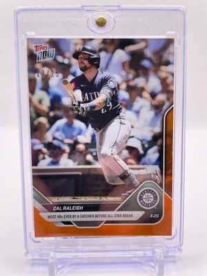 Cal Raleigh 2025 Topps Now #325 Orange Foil /25   Most HRs Before All-Star Break