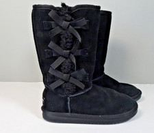 KOOLABURRA by Ugg Victoria Tall Black Boots with Bows Girl's Size 3 Kids