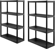 CX 4-Tier Medium Duty Plastic Storage Shelves that Support up to 75lbs/shelf