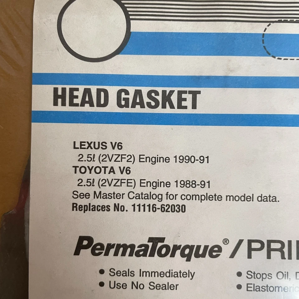 Junta culata izquierda Fel-Pro 9656P 2,5 L V6 Lexus ES250 1990-1991 Foto 4 de 4