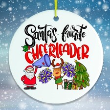 Santa's Favorite Cheerleader Christmas Ornament, Sports-Themed Holiday Decor