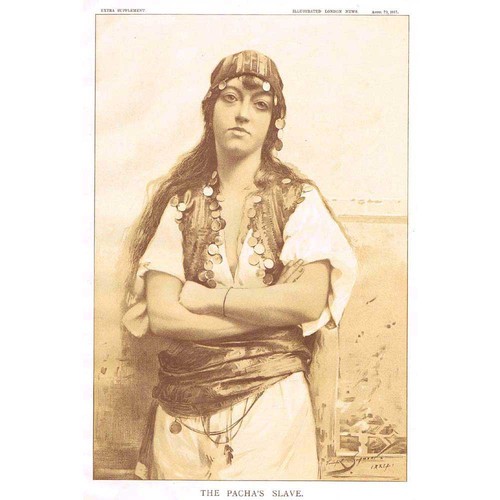 The Pasha's Slave - Antique Print 1887