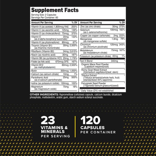 PrimaForce Multivitamin für Männer (120 Kapseln) - Nahrungsergänzungsmittel zur Gesundheit - Bild 2 von 5