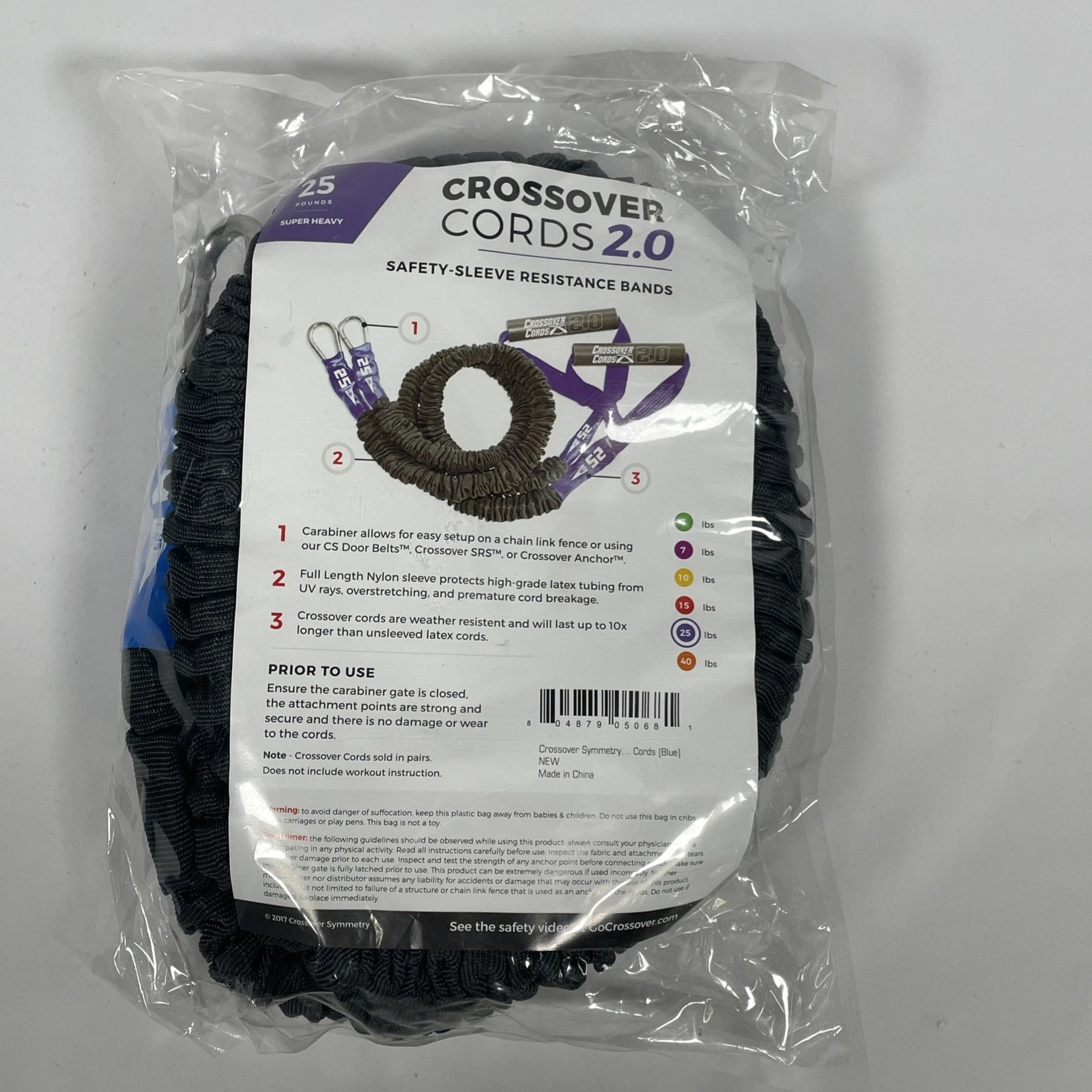 Crossover Cords - Shoulder Resistance/Exercise Bands - 25 Pounds New BLUE
Opens in a new window or t
