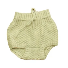 Quincy Mae Knit Tie Bloomer Bottoms Natural Baby 6-12 Months