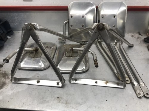 73 79 FORD TRUCK STAINLESS TOW MIRRORS CHEVY TRUCK Tow Mirrors For Parts OEM