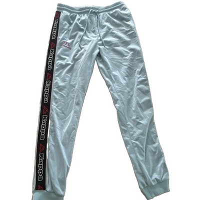 Kappa Men's Light Blue Track Pants M Drawstring Elastic Waist Tapered