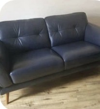 Leather DFS Axel Navy 2 Seater Sofa