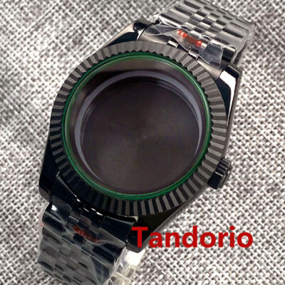 36mm/39mm Sapphire Glass Fluted Bezel PVD Watch Case Fit NH35A NH36 ETA2824 8215