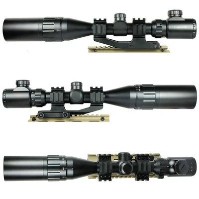 3-9x40 AOEG Hunting Rifle Scope Red Green Dual illuminated PEPR Mount & Sunshade