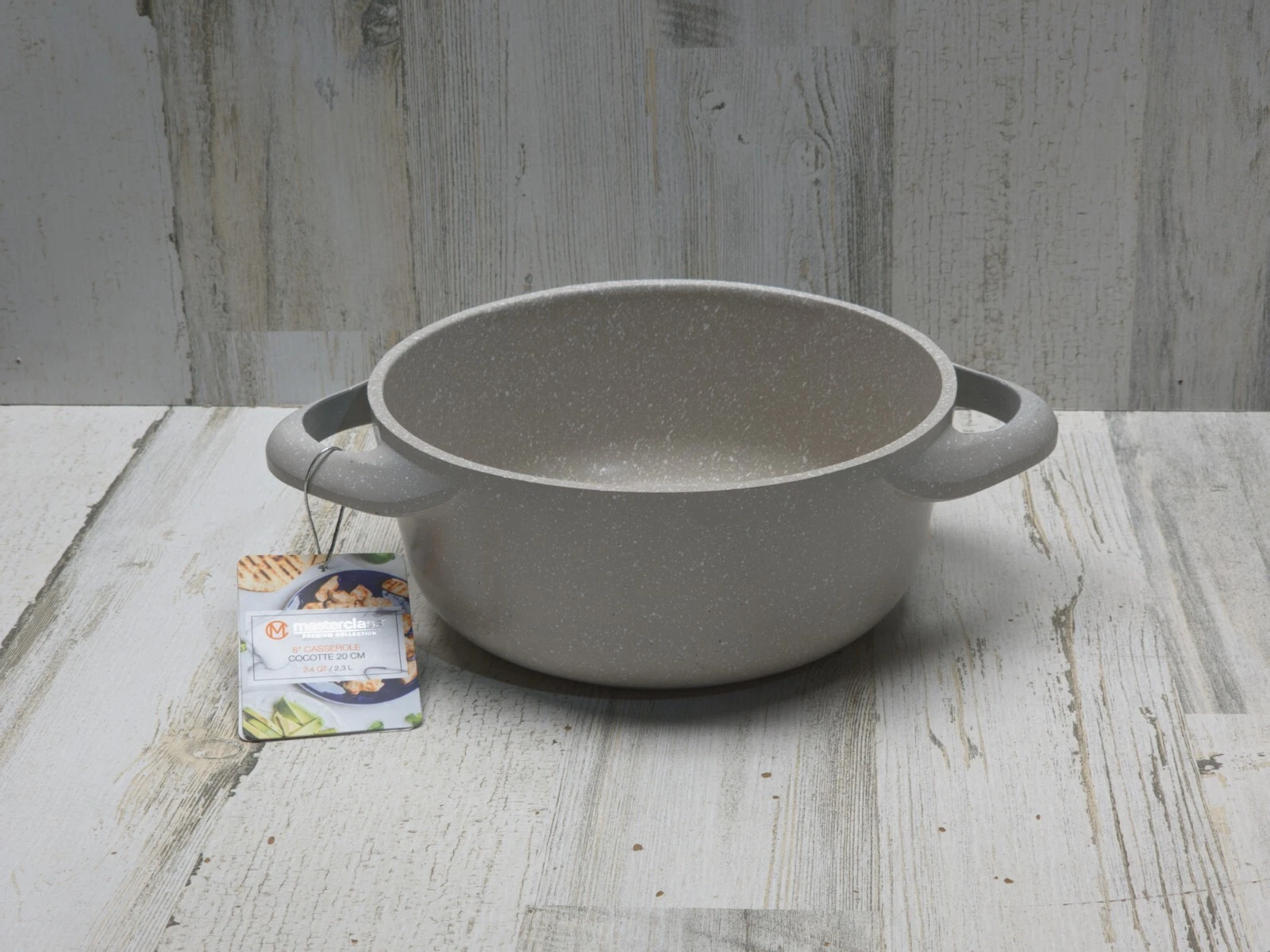 Masterclass Premium Cookware Nonstick Casserole Pan No Lid Beige Speckled 2.4 QT