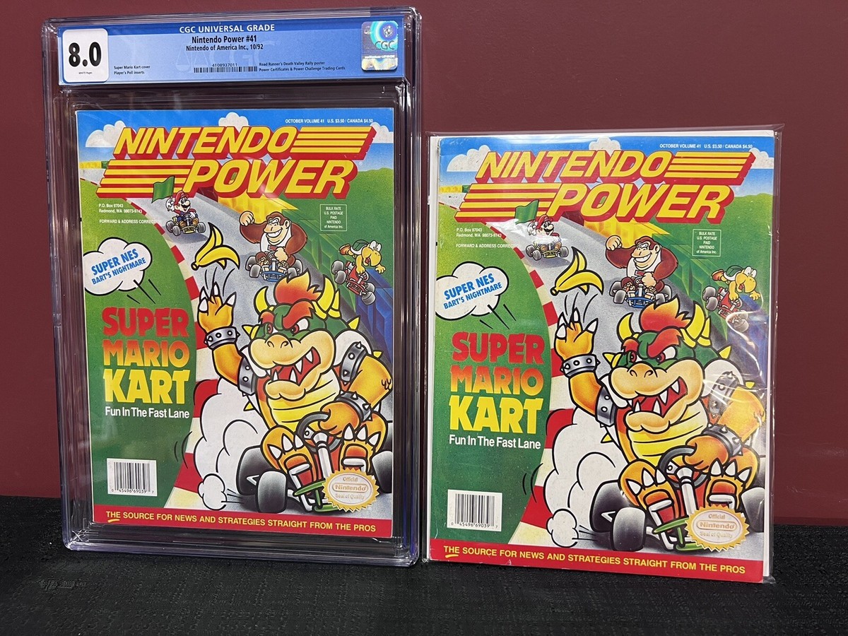 Super Mario Kart Commercial 1992 Nintendo Power Magazine #41 CGC