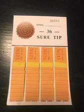 One Dozen # 36 Sure Tip Boards (1-36)  Bingo/Jar Tickets Free Shipping USA
