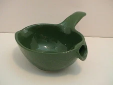 CARDINAL CHINA FOREST GREEN GRAVY OR SAUCE  BOWL BOAT & LADLE & DOUBLE POURING  