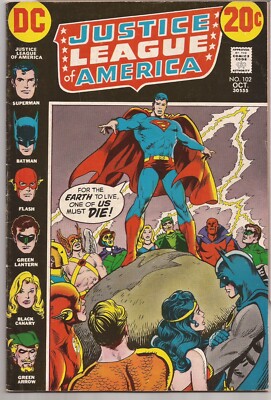 JUSTICE LEAGUE OF AMERICA #102   NICK CARDY COVER - 20 CENT COVER PRICE - 1972