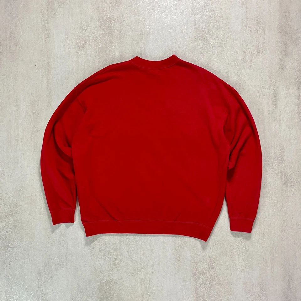 Jersey Mickey Mouse Mujer Talla XL Benetton De Colección Y2K Rojo Gran Tamaño Bordado Tartán Foto 2 de 4