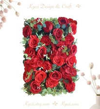 Red Rose Artificial Flower Panels Wedding Party Wall Decor Photo Background W-58