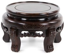 Leg Ebony Wood Fishbowl Stand Bonsai Ceramic Collectibles Vase Flower Rack Base