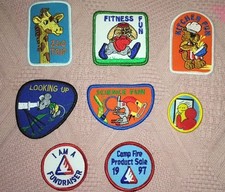 LOT 8 embroidered KIDS PATCHES SCIENCE KITCHEN FITNESS FUN LOOKING UP ZOO FUN  