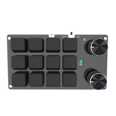 Bluetooth USB Custom 12 Keys Keyboard Volume Knob Programming Macro Gaming