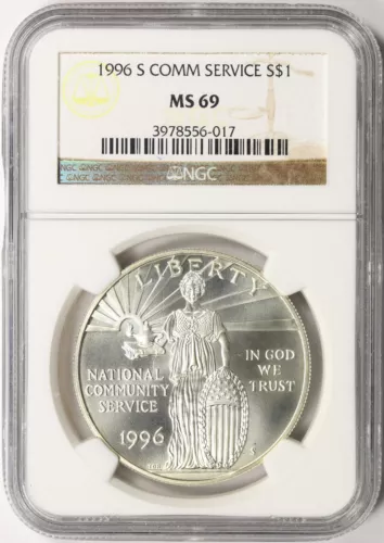 1996-S $1 Community Service Silver Dollar Commemorative NGC MS69