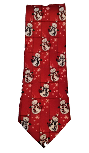 New Hallmark Holiday Traditions Mens Silk Tie Multicolor Snowman Christmas 58x4" - Picture 3 of 13