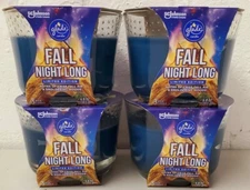 4 GLADE FALL NIGHT LONG 3 WICK CANDLES  Air Freshener OIL INFUSED LARGE 6.8oz EA