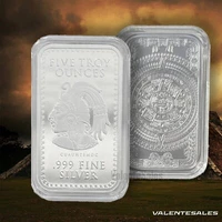 5 oz .999 Fine Silver Aztec Calendar Silver Bar in a Capsule