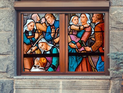 3D Crowd A824 Window Film Print Sticker Cling Stained Glass UV Sinsin