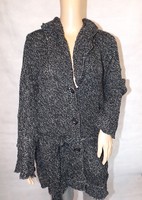 ★ Ulla Popken ★ 46/48 ~ Strickjacke ~ Cardigan ~ Lurex ~ Schwarz ~ Silber ~ Neu