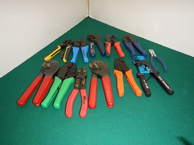 ASSORTED CONNECTOR CRIMP TOOLS FOR RF & TELECOMM CABLE TELCO HAM RADIO_USED