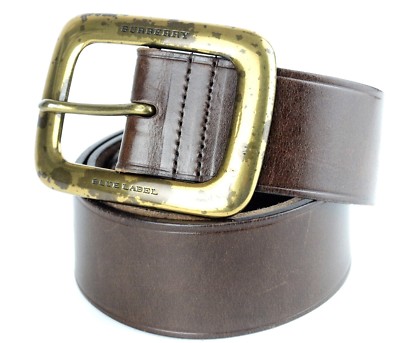 Burberry Blue Label Belt Brown Leather Women\'s BURBERRY Burberry Blue Label Brass Buckle Brown Leather Waist Belt  main image 3