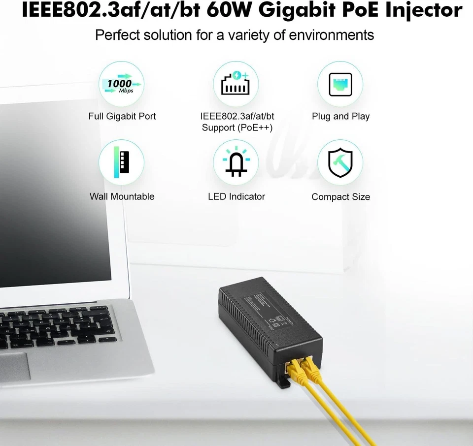 Gigabit PoE Injector 60W - Image 2 of 4