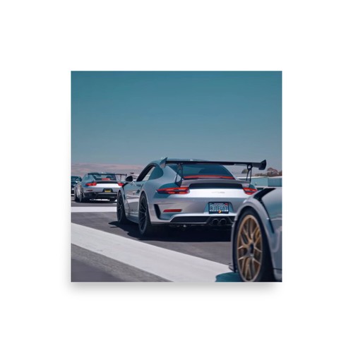 Póster de velocidad decoración de pared para automóvil Porsche 911 GT3 RS - papel mate sin marco - Imagen 3 de 10