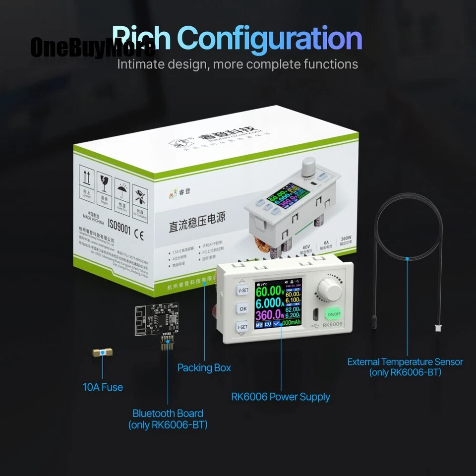 RK6006 60V 6A DC Fuente de Alimentación Mini Programable con Comunicación USB 1 PCS Nuevo Foto 4 de 4